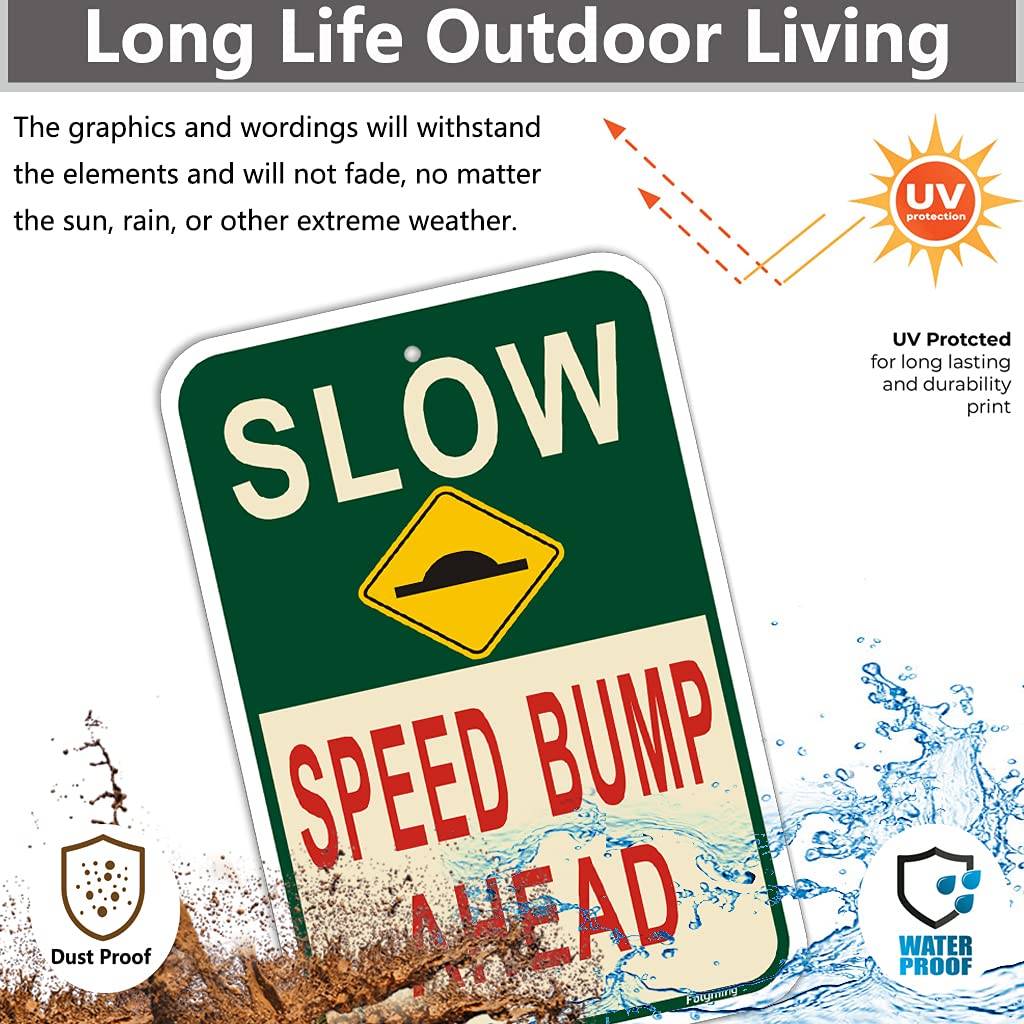 Amazon.com: 2 Pack Slow Speed Bump Ahead Signs, Slow Down